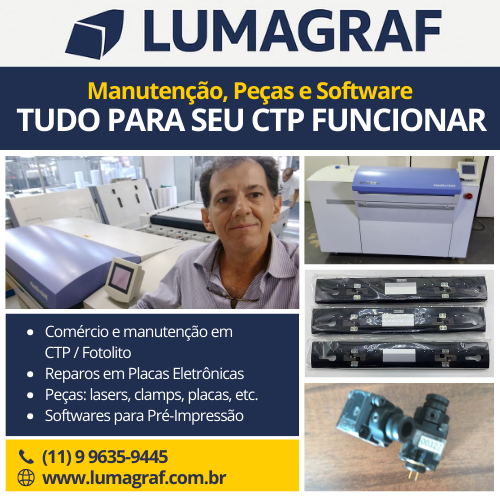Lumagraf | Manutenção, Peças e Software. TUDO PARA SEU CTP FUNCIONAR! • Comércio e manutenção em CTP / Fotolito • Reparos em Placas Eletrônicas • Peças: lasers, clamps, placas, etc. • Softwares para Pré-Impressão.